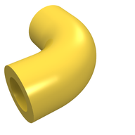 Деталь LEGO DESIGN SHAPE W/ TUBE, CROSSHOLE, Желтый