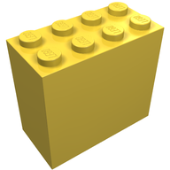 Деталь LEGO Кирпичик 2 x 4 x 3, Желтый