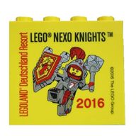 Brick 2 x 4 x 3 with 'LEGO NEXO KNIGHTS 2016 LEGOLAND Deutschland Resort' Print