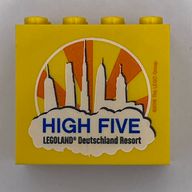 Brick 2 x 4 x 3 with 'HIGH FIVE LEGOLAND Deutschland Resort' Print