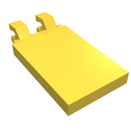 Деталь LEGO Tile Special 2 x 3 with 2 Clips [Angled Clips], Желтый
