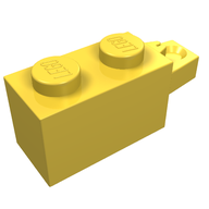 Деталь LEGO Hinge Brick 1 x 2 Locking with 1 Finger Horizontal End, Желтый