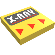 Деталь LEGO Tile 2 x 2 with "X-RAY" Print, Желтый