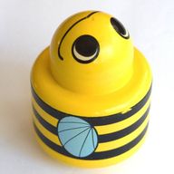 Деталь LEGO Primo Brick 1 x 1 with Round Rattle, Bee Print, Желтый