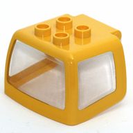 Деталь LEGO Duplo Truck Cabin Enclosed with Clear Windows, Желтый