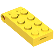 Деталь LEGO Hinge Plate 2 x 5 with Hole Close to Hinge [Complete Assembly], Желтый