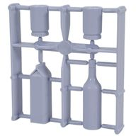 Деталь LEGO Scala Accessories - Complete Sprue - Table Containers (Wine, Milk, 2 Jars), Желтый