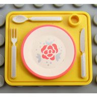 Деталь LEGO Scala Utensil Tray with Eating Utensils, Желтый