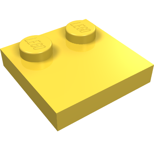 Набор LEGO Plate 2 x 2 with Only 2 studs, Желтый