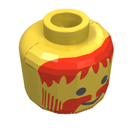Деталь LEGO Minifig Head Pirate, Red Moustache, Beard and Messy Hair Print [Blocked Open Stud], Желтый