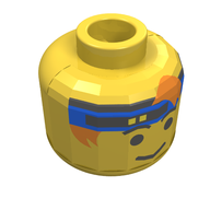 Деталь LEGO Minifig Head, Headband Blue with Eyebrows Print [Blocked Open Stud], Желтый