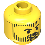 Деталь LEGO Minifig Head Aquashark, Beard, Hair, and Sideburns in Vertical Line Print [Blocked Open Stud], Желтый