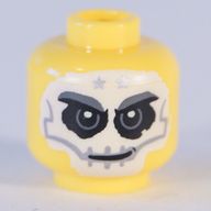 Деталь LEGO Minifig Head Dual Sides with White Face and Two Stars Print [Hollow Stud], Желтый