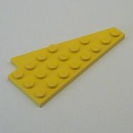 Деталь LEGO Wedge, Plate 8 x 4 Wing Left without Underside Stud Notch, Желтый