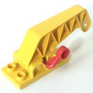 Деталь LEGO Duplo Crane Base 2 x 4 with Moveable Arm and Red Lever, Желтый