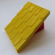 Деталь LEGO Duplo Roofpiece Slope 30 4 x 4 Shingled with a Red Base, Желтый
