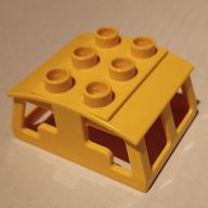 Деталь LEGO Duplo, Train Locomotive Cabin Roof 2 x 3 Studs on Top, Желтый