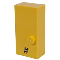 Деталь LEGO Braille Brick 2 x 4 with 1 Stud в   and '#' Print, Желтый