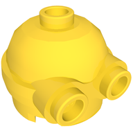 Деталь LEGO Minifig Head Special, Minion, Low, 2-Eyed Goggles, Желтый