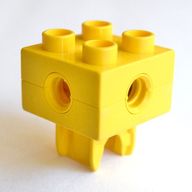 Деталь LEGO Duplo, Toolo Brick 2 x 2 with Holes and Clip on Bottom, Желтый