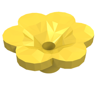Деталь LEGO Friends Accessories Flower with 6 Rounded Petals and Pin, Желтый