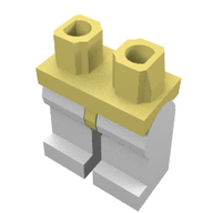 Деталь LEGO Hips and White Legs, Желтый