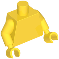 Деталь LEGO Torso, Yellow Arms and Hands [Plain], Желтый