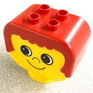 Деталь LEGO Duplo Head with Red Hair, no Freckles, Желтый