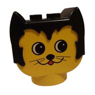 Деталь LEGO Duplo Cat Head, Round Eyes, Желтый