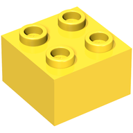 Деталь LEGO Minitalia Brick 2 x 2 with Bottom X Support, Желтый
