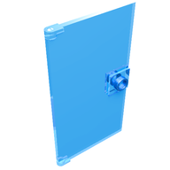 Деталь LEGO Door  1 x  4 x  6 Smooth with Square Handle Plinth, Прозрачный средне-голубой