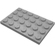 Деталь LEGO Пластина 4 x 6, Жемчужный темно-серый