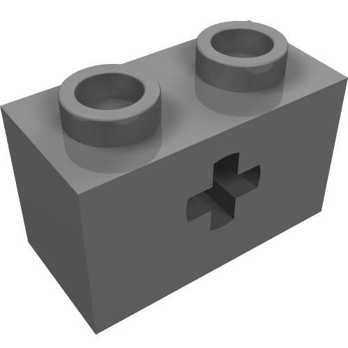 Набор LEGO Technic Brick 1 x 2 with Axle Hole Type 1, Pearl Dark Gray