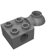 Деталь LEGO Technic Brick Special 2 x 2 with Pin Hole, Rotation Joint Ball Half [Horizontal Top], Жемчужный темно-серый