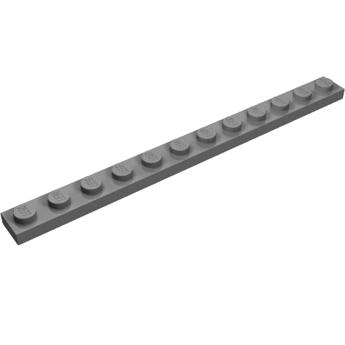Набор LEGO Plate 1 x 12, Pearl Dark Gray