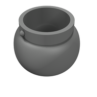 Деталь LEGO Minifig Pot Small with Handle Holders, Жемчужный темно-серый