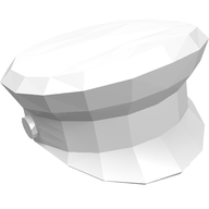 Деталь LEGO Minifig Captain's Cap [Plain], Белый