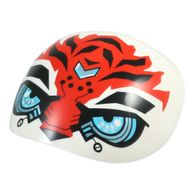 Деталь LEGO Large Figure Shoulder Cover, Armor, Round, Smooth with Bar with Tiger Face, Bionic Eyes print, Белый