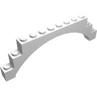Деталь LEGO Brick Arch 1 x 12 x 3 Raised Arch with 5 Cross Supports, Белый
