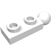 Деталь LEGO Plate Special 1 x 2 with End Towball, Белый