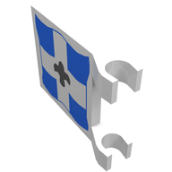 Деталь LEGO Flag 2 x 2 Square [Thin Clips] with Imperial Soldier Black Symbol over White Cross on Blue Background Print, Белый