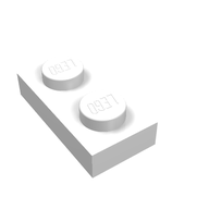 Деталь LEGO LEFT PLATE 2x2 27 DEG, Белый