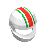 Деталь LEGO Minifig Standard Helmet with 1 Red and 2 Green Stripes Print, Белый