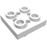 Деталь LEGO Plate Special 2 x 2 with Pin on Bottom, Small Holes in Plate and Locking Fingers on Underside, Белый