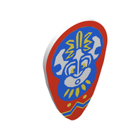 Деталь LEGO Minifig Shield Ovoid with Indigo Islanders Print, Белый