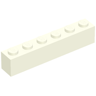 Brick 1 x 6 without Bottom Tubes with Cross Side Supports with Red 'POSTE' Print