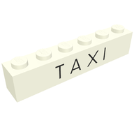 Brick 1 x 6 with Black 'TAXI' Thin Print