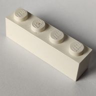 Деталь LEGO Brick 1 x 4 with Bottom Tubes, with 1 Lowered Cross Support, Белый
