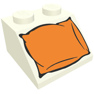 Деталь LEGO Slope 45° 2 x 2 with Pillow Print, Белый