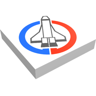 Деталь LEGO Tile 2 x 2 with Launch Command Logo Print, Белый